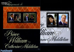 Liberia 2011 Engagement Of William & Kate 2 S/s, Mint NH, History - Kings & Queens (Royalty) - Case Reali