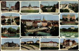 CPA Zwickau In Sachsen, Sicht Auf Albertplatz, Museum, Ingenieurschule, Kaserne, Postamt - Sonstige & Ohne Zuordnung