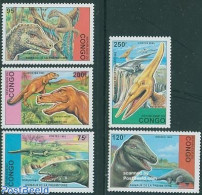Congo Republic 1993 Prehistoric Animals 5v, Mint NH, Nature - Prehistoric Animals - Vor- U. Frühgeschichte