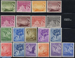 Seychelles 1954 Definitives 19v, Unused (hinged), Nature - Transport - Various - Animals (others & Mixed) - Bats - Fis.. - Peces