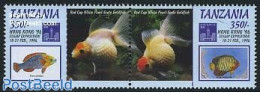 Tanzania 1994 Hong Kong 94/fish 2v, Mint NH, Nature - Fish - Stamps On Stamps - Fische