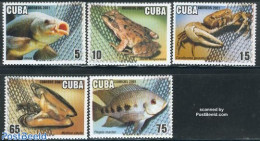 Cuba 2001 Marine Life 5v, Mint NH, Nature - Fish - Frogs & Toads - Shells & Crustaceans - Unused Stamps