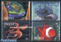 Dominica 2001 Diving 4v, Mint NH, Nature - Sport - Fish - Diving - Peces
