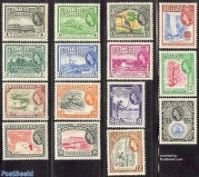 Guyana 1954 Definitives 15v, Unused (hinged), Nature - Transport - Various - Birds - Fish - Fishing - Water, Dams & Fa.. - Peces