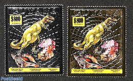 Guyana 1993 Preh. Animals 2v (silver, Gold), Mint NH, History - Nature - Geology - Prehistoric Animals - Shells & Crus.. - Prehistorisch