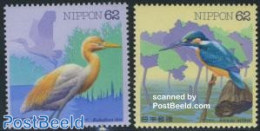 Japan 1993 Water Birds 2v, Mint NH, Nature - Birds - Kingfishers - Nuevos