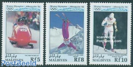 Maldives 1992 Olympic Winter Games 3v, Mint NH, Sport - (Bob) Sleigh Sports - Olympic Winter Games - Skiing - Inverno