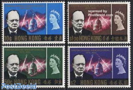 Hong Kong 1966 Sir Winston Churchill 4v, Unused (hinged), History - Transport - Churchill - Fire Fighters & Prevention - Ongebruikt