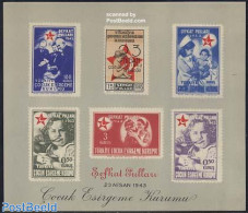 Türkiye 1943 Children Aid S/s, Mint NH, Health - Food & Drink - Andere & Zonder Classificatie