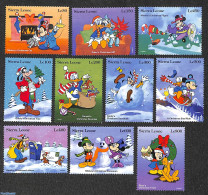 Sierra Leone 1994 Christmas, Disney 10v, Mint NH, Nature - Religion - Cats - Christmas - Art - Disney - Natale