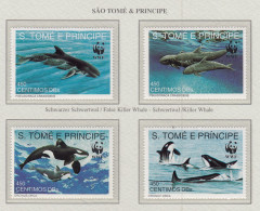 SAO TOME PRINCIPE 1992 WWF Whale Or Orca Mi 1302 - 1305 MNH(**) Fauna 805 - Mundo Aquatico
