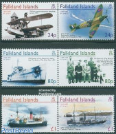 Falkland Islands 2005 End Of World War II 3x2v [:], Mint NH, History - Transport - World War II - Aircraft & Aviation .. - Seconda Guerra Mondiale