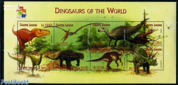 Sierra Leone 2001 Preh. Animals 8v M/s, Albertosaurus, Mint NH, Nature - Prehistoric Animals - Préhistoriques