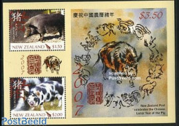 New Zealand 2007 Year Of The Pig S/s, Mint NH, Nature - Various - Animals (others & Mixed) - Cattle - New Year - Ongebruikt