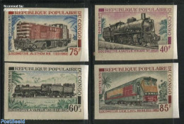 Congo Republic 1970 Locomotives 4v Imperforated, Mint NH, Transport - Railways - Treni