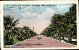 CPA Galveston Texas USA, Broadway Boulevard, Looking West From Tramont Street - Andere & Zonder Classificatie