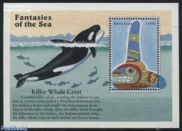 Sierra Leone 1996 Killer Whale Crest S/s, Mint NH, Nature - Sea Mammals - Art - Fairytales - Verhalen, Fabels En Legenden