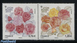 France 2015 Lyon Roses 2v [:], Mint NH, Nature - Flowers & Plants - Roses - Neufs