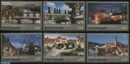 United Nations, New York 2016 World Heritage Czech Republic 6v (from Booklet), Mint NH, History - Nature - Religion - .. - Kirchen U. Kathedralen