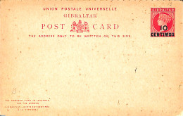 Gibraltar 1889 Reply Paid Postcard 10c/10c On 1d/1d, Unused Postal Stationary - Gibraltar
