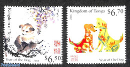 Tonga 2018 Year Of The Dog 2v, Mint NH, Nature - Various - Dogs - New Year - Anno Nuovo