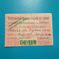 Tessera Confederazione Generale Italiana Del Lavoro - 1950 - Historical Documents