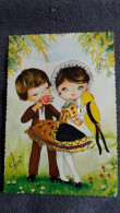 CARTE  BRODEE FOKLORE FOLKLORIQUE PETIT COUPLE ED COLORAMA N° 51 PROVENCE DESSIN ELSI ROSE - Brodées