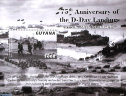 Guyana 2021 D-Day S/s, Mint NH, History - Transport - World War II - Ships And Boats - WW2 (II Guerra Mundial)