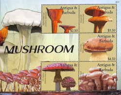 Antigua & Barbuda 2021 Mushrooms 5v M/s, Mint NH, Nature - Mushrooms - Pilze