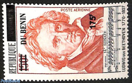 Benin 2007 Ludwig Von Beethoven, Overprint, Mint NH, Performance Art - Various - Music - Errors, Misprints, Plate Flaw.. - Unused Stamps