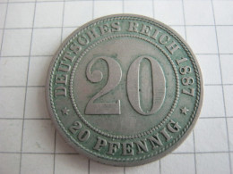 Germany 20 Pfennig 1887 A - 20 Pfennig