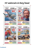 Guinea, Republic 2018 190th Anniversary Of Henri Dunant, Mint NH, Health - Transport - Red Cross - Automobiles - Aircr.. - Cruz Roja