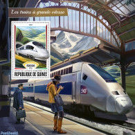 Guinea, Republic 2018 High Speed Trains, Mint NH, Sport - Transport - Mountains & Mountain Climbing - Railways - Bergsteigen