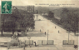 *CPA - 34 - MONTPELLIER - Jardin Du Peyrou, Statue De Louis XIV Et Château D'eau - Montpellier