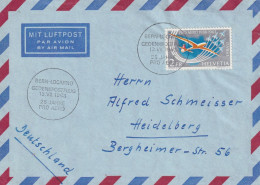 Luftpost Brief  "Gedenkpostflug"  Bern - Locarno - Heidelberg       1963 - Storia Postale