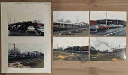 57 - LOT 6 PHOTOS ORIGINALES 2000 : HETTANGE-GRANDE - INAUGURATION DE LA REMISE EN SERVICE DE LA GARE - TRAINS - MOSELLE - Eisenbahnen