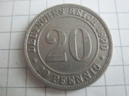 Germany 20 Pfennig 1890 A - 20 Pfennig