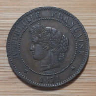 (N-0048) - Gouvernement De Défense Nationale – 5 Centimes 1871 A, Paris - 1870-1871 Regering Van Nationale Verdediging