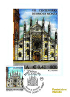 ITALIA ITALY - 2000 MONZA 7° Cent. Duomo Annullo Fdc Su Cartolina Speciale PT - 188 - Iglesias Y Catedrales