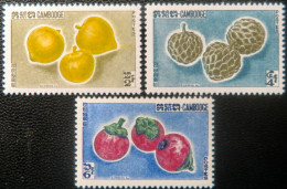 R2253/792 - CAMBODGE - 1962 - Fruits - SERIE COMPLETE - N°122 à 124 NEUFS** - Cambodia