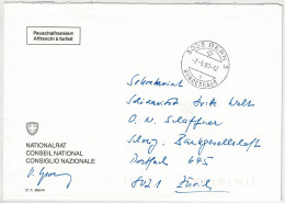 Schweiz 1989, Brief Pauschalfrankiert Bern Bundeshaus - Zürich - Postmark Collection