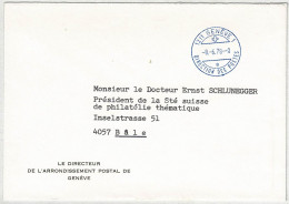 Schweiz 1978, Brief Direction Des Postes Genève - Basel, Postsache, Portofrei - Postmark Collection