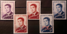 R2253/795 - CAMBODGE - 1965 - SIHANOUK - SERIE COMPLETE - N°153 à 155 + N°159 à 160 NEUFS** - Cambodja