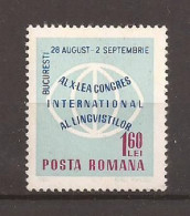 LP 654 Romania -1967-AL X-LEA CONGRES INTERNATIONAL AL LINGVISTILOR BUCURESTI, Nestampilat - Sonstige & Ohne Zuordnung