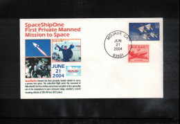 USA 2004 Space / Weltraum SpaceShipOne First Private Manned Mission To Space Interesting Cover - Verenigde Staten