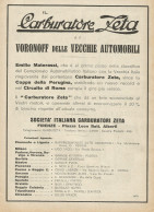 Carburatore ZETA - Pubblicità 1927 - Advertising - Publicités