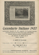 Calendario Italiano - Pubblicità 1927 - Advertising - Reclame