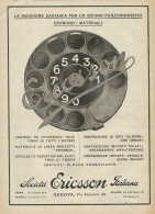 Materiale Telefonico Ericsson - Illustrazione - Pubblicità 1927 - Advert. - Reclame