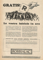 Robbialac La Vostra Iniziale In Oro - Pubblicità 1927 - Advertising - Reclame