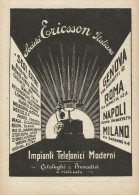 Ericsson Impianti Telefonici - Illustrazione - Pubblicità 1927 - Advertis. - Reclame